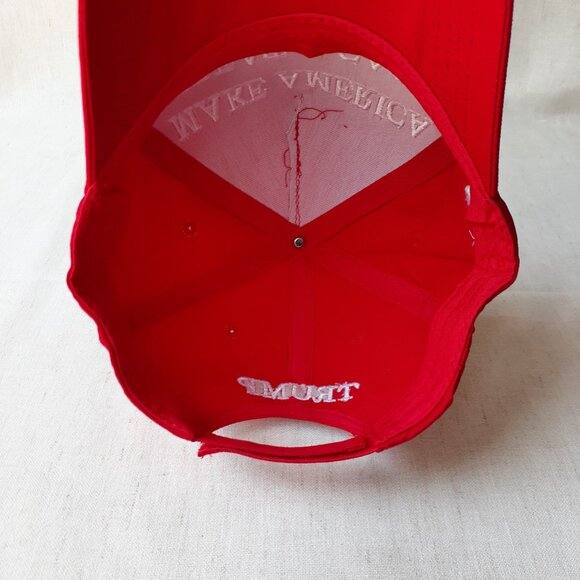 New MAGA - 45-47 - Flag - Trump - Red and White Baseball Cap - Adjustable Fit - Picture 9 of 11